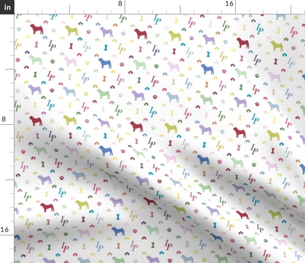 Multicolore Louis Pug Luxury Dog Attire Print Fabric Multicolore Louis Pug Luxury Dog Attire Print Fabric