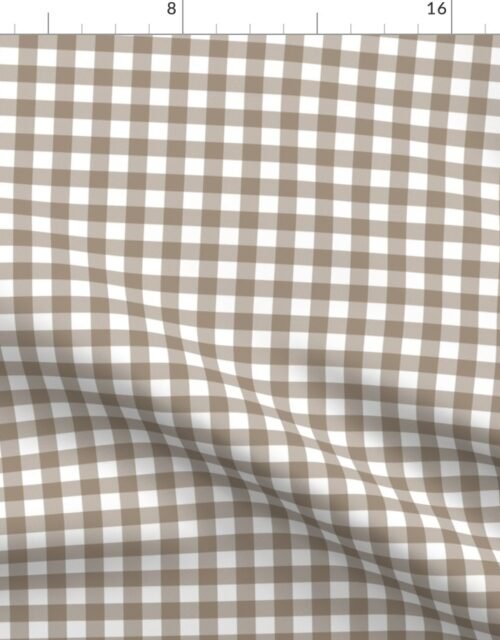 Mushroom Color Classic Small Half Inch Gingham Check Tartan Plaid Fabric