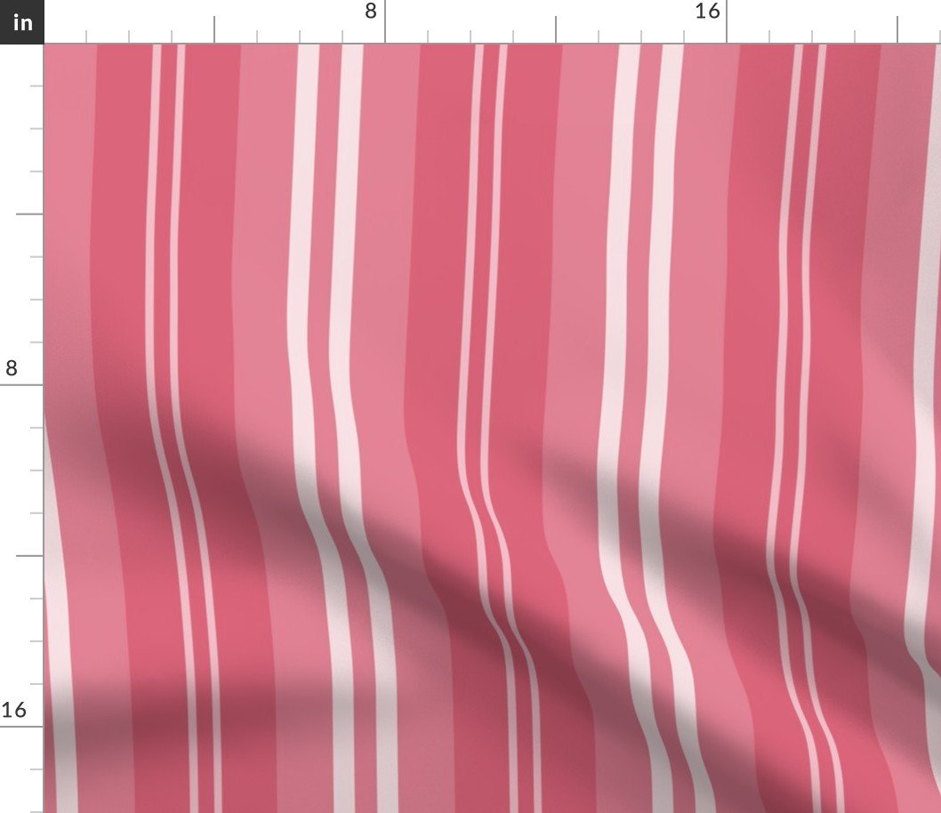 Nantucket Red and White Shades Pinstripe Fabric Nantucket Red and White Shades Pinstripe Fabric
