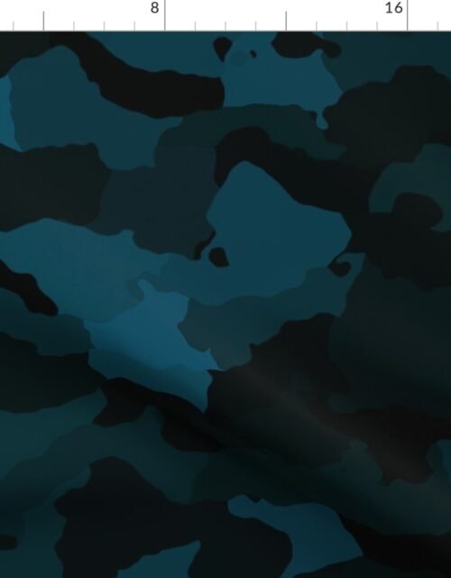 Navy Blue Naval Marine Camo Camouflage Pattern Fabric