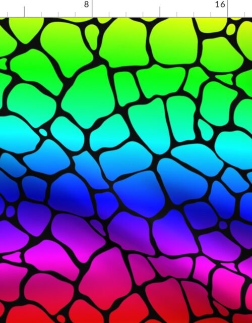 Neon Rainbow Giraffe Hide Animal Print Fabric