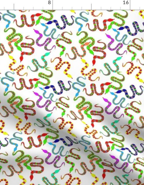 Neon Snakeys Bright Colored Snakes Fabric