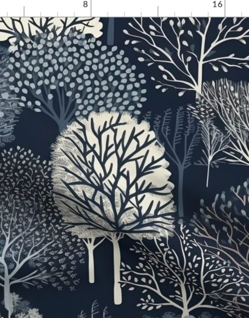New England Endless Forest Trees Winter Fabric