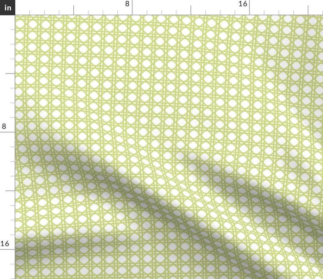 New Green on White Rattan Caning Pattern Fabric New Green on White Rattan Caning Pattern Fabric