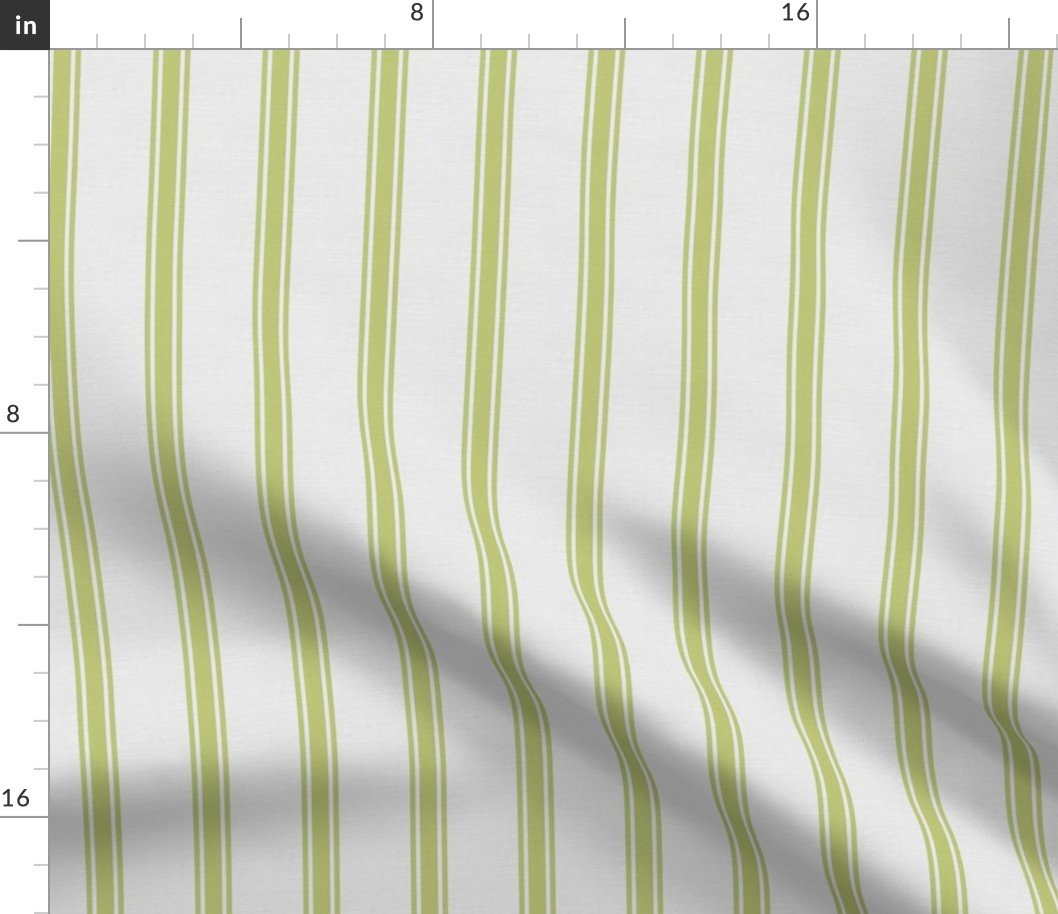 New Green on Off-White French Provincial Mattress Ticking Fabric New Green on Off-White French Provincial Mattress Ticking Fabric