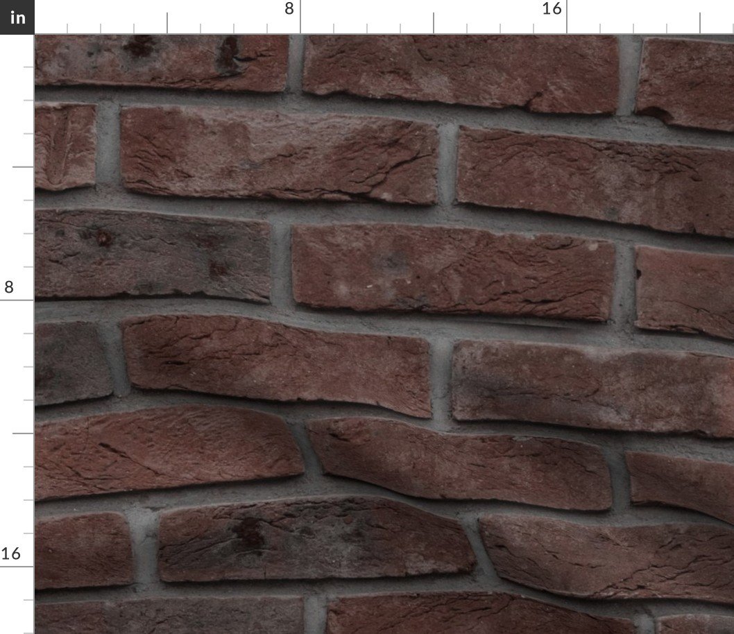 New York Brown Stone  Brick Wall in Realistic Photo-Effect Life Size Fabric