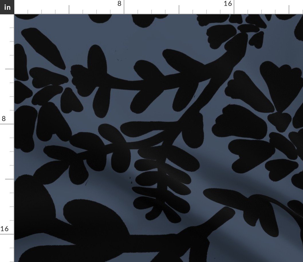 Night on Storm Jumbo Botanical Fabric Night on Storm Jumbo Botanical Fabric