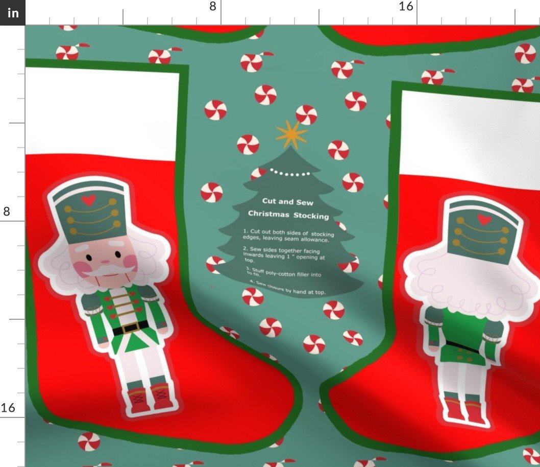 Nutcracker Christmas Stocking Fabric Nutcracker Christmas Stocking Fabric