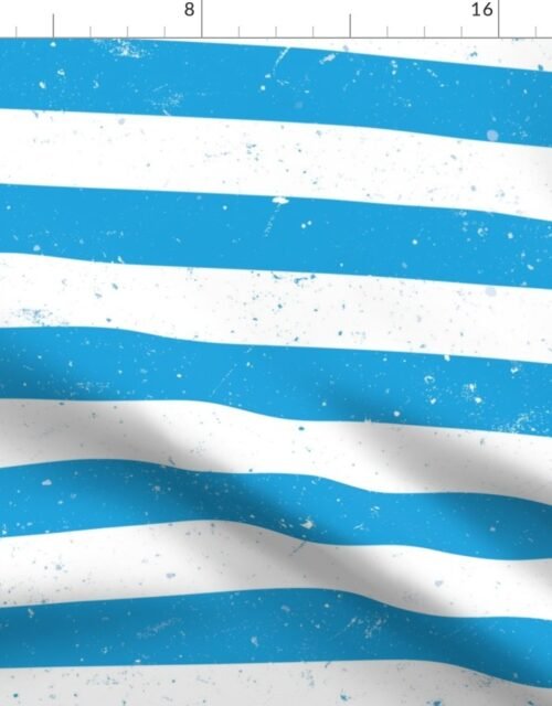 Oktoberfest Bavarian Blue and White Splattered Paint Horizontal Cabana Tent Stripe Fabric