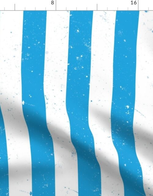 Oktoberfest Bavarian Blue and White Splattered Paint Vertical Cabana Tent Stripe Fabric