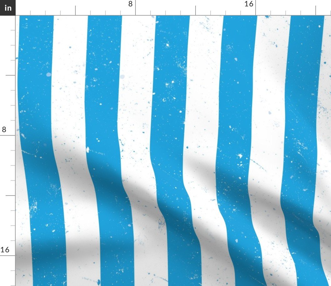 Oktoberfest Bavarian Blue and White Splattered Paint Vertical Cabana Tent Stripe Fabric