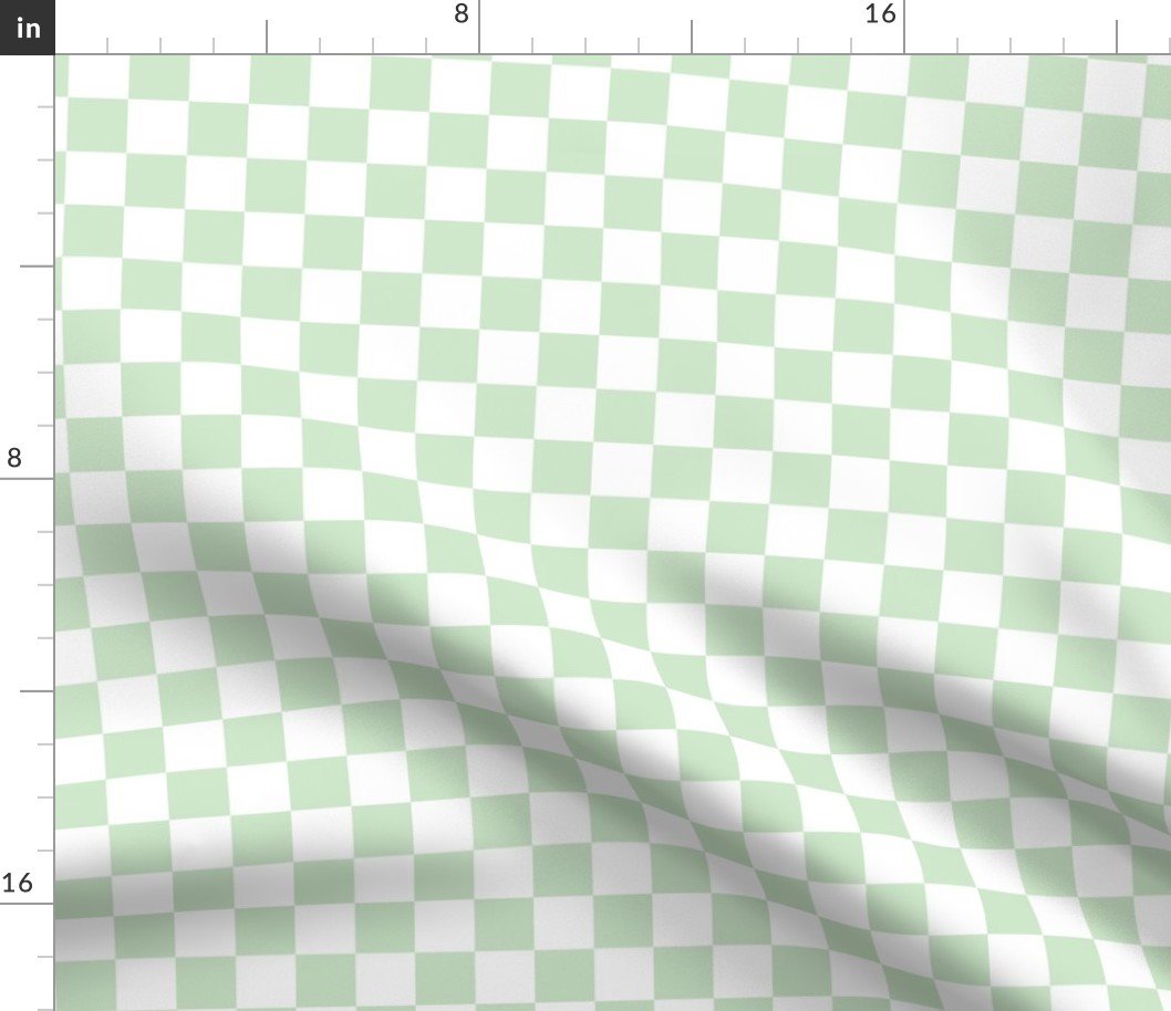 One Inch Checks in Springtime Mint and White Fabric One Inch Checks in Springtime Mint and White Fabric