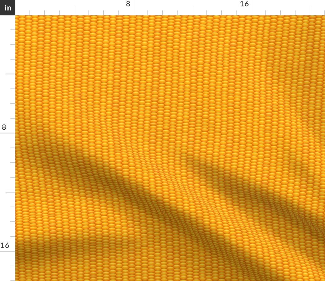 Orange Kernels of Harvest Corn in Autumn Orange for Thanksgiving Fabric