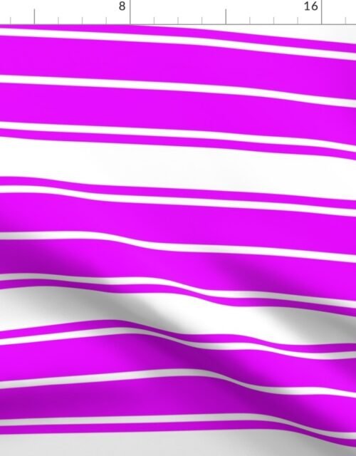 Orlando Orchid and White Horizontal French Stripe Fabric