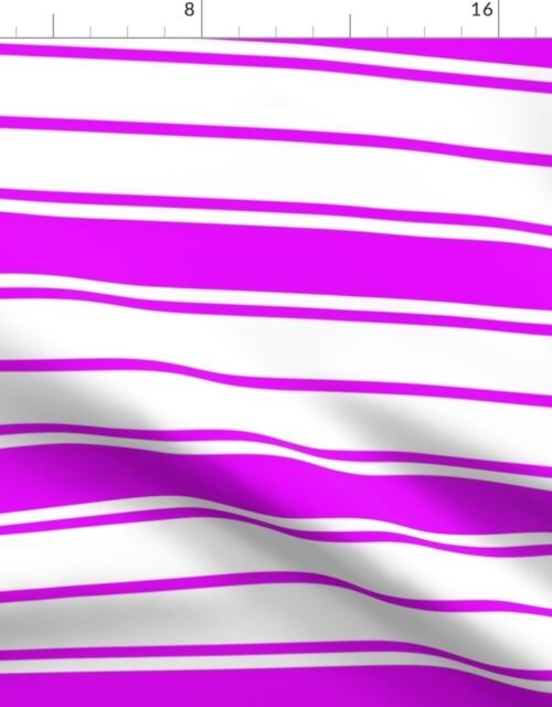 Orlando Orchid and White Horizontal French Stripe Fabric