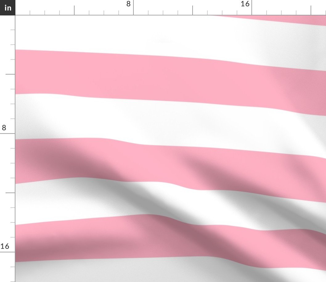 Palm Beach Pink Horizontal Tent Stripes Florida Colors of the Sunshine State Fabric