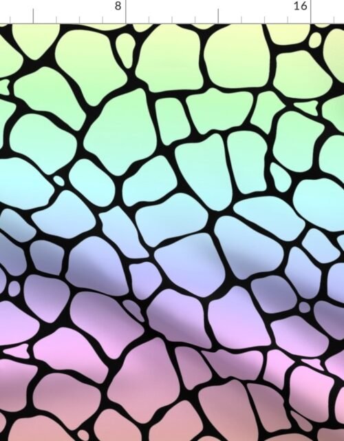 Pastel Rainbow Giraffe Hide Animal Print Fabric