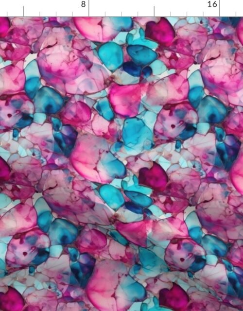 Pink and Blue Seaglass 3 Fabric