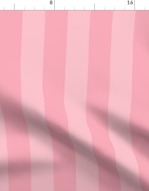 Pink and Faded Pink 2 Inch Vertical Cabana Stripes Fabric