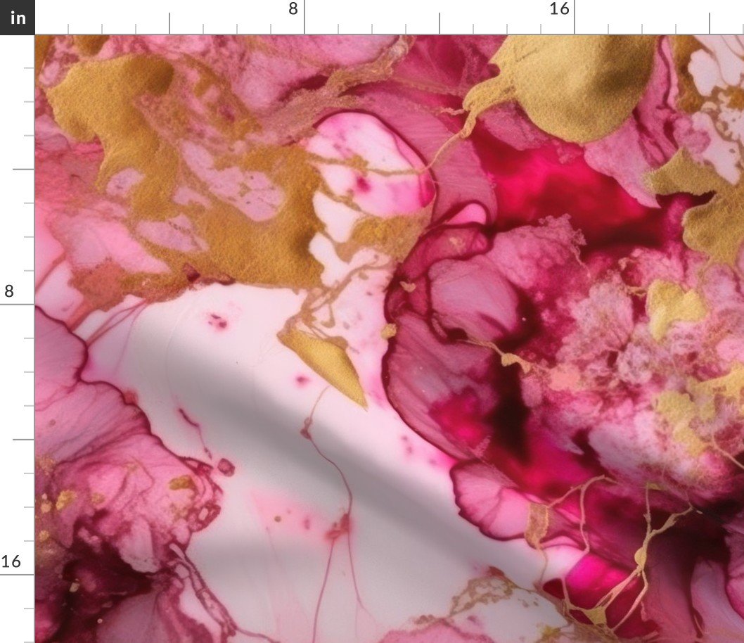 Pink and Gold Alcohol Ink 4 Fabric Pink and Gold Alcohol Ink 4 Fabric