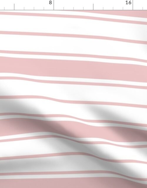 Pink and White Horizontal French Stripe Fabric