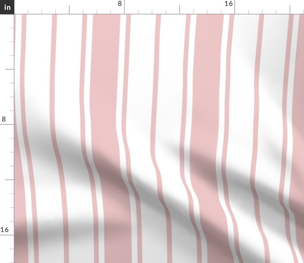 Pink and White Vertical French Stripe Fabric Pink and White Vertical French Stripe Fabric