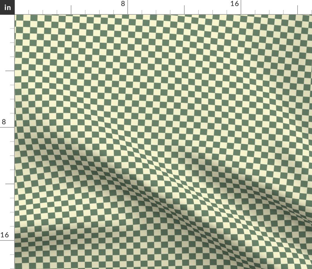 Prairie Sage Green and Cream Checkerboard Squares Fabric Prairie Sage Green and Cream Checkerboard Squares Fabric