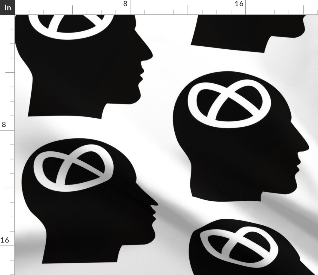 Pretzel Logic Black Head White Pretzel Brain Fabric Pretzel Logic Black Head White Pretzel Brain Fabric
