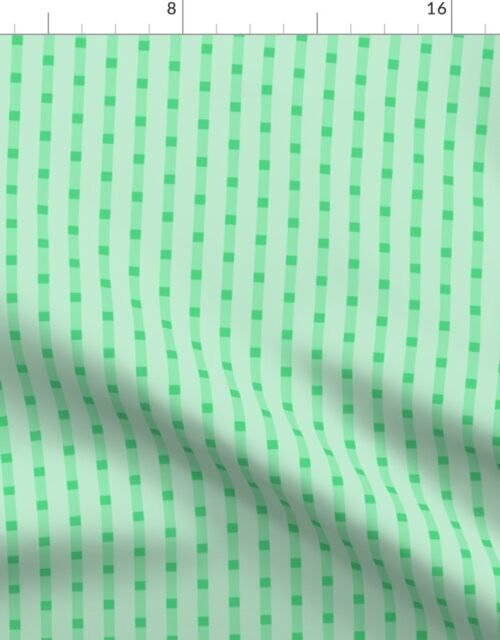Puckered Seersucker-look Pin Stripes in Shades of Minty Green Fabric