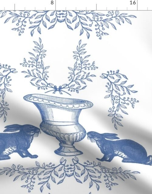 Rabbit Blue Toile de Jouy Fabric