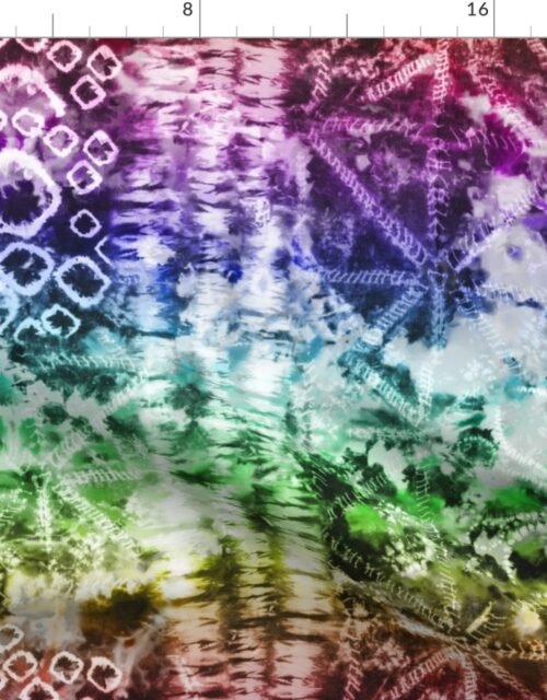 Rainbow Summer Tie Dye Batik Wax Tie Die Print Fabric