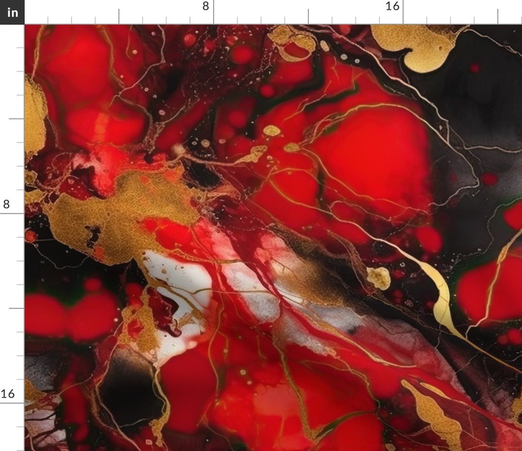 Red Black and Gold Alcohol Ink 2 Fabric Red Black and Gold Alcohol Ink 2 Fabric