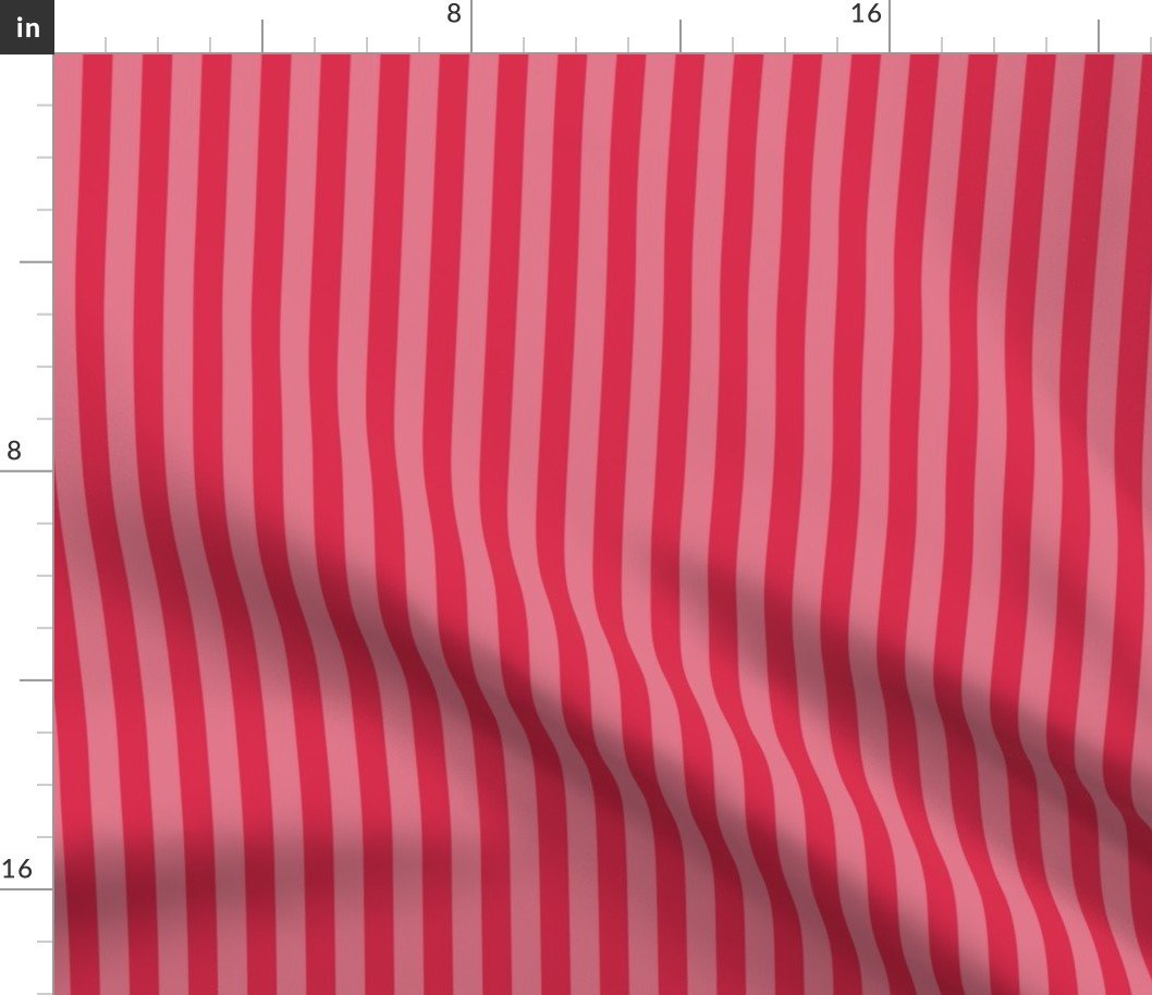 Red Hot and Dark Pink 1 /2 Inch Vertical Cabana Stripes Fabric Red Hot and Dark Pink 1 /2 Inch Vertical Cabana Stripes Fabric