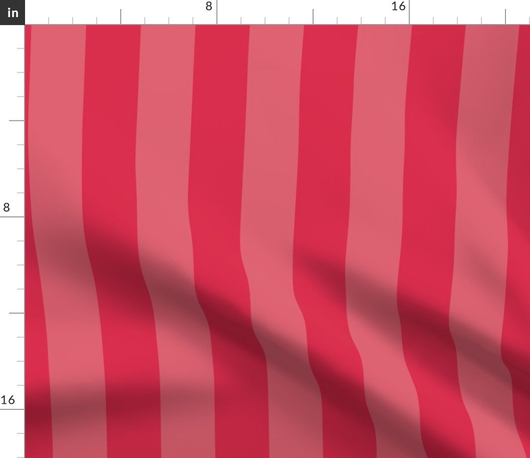 Red Hot and Faded Red 2 Inch Vertical Cabana Stripes Fabric Red Hot and Faded Red 2 Inch Vertical Cabana Stripes Fabric