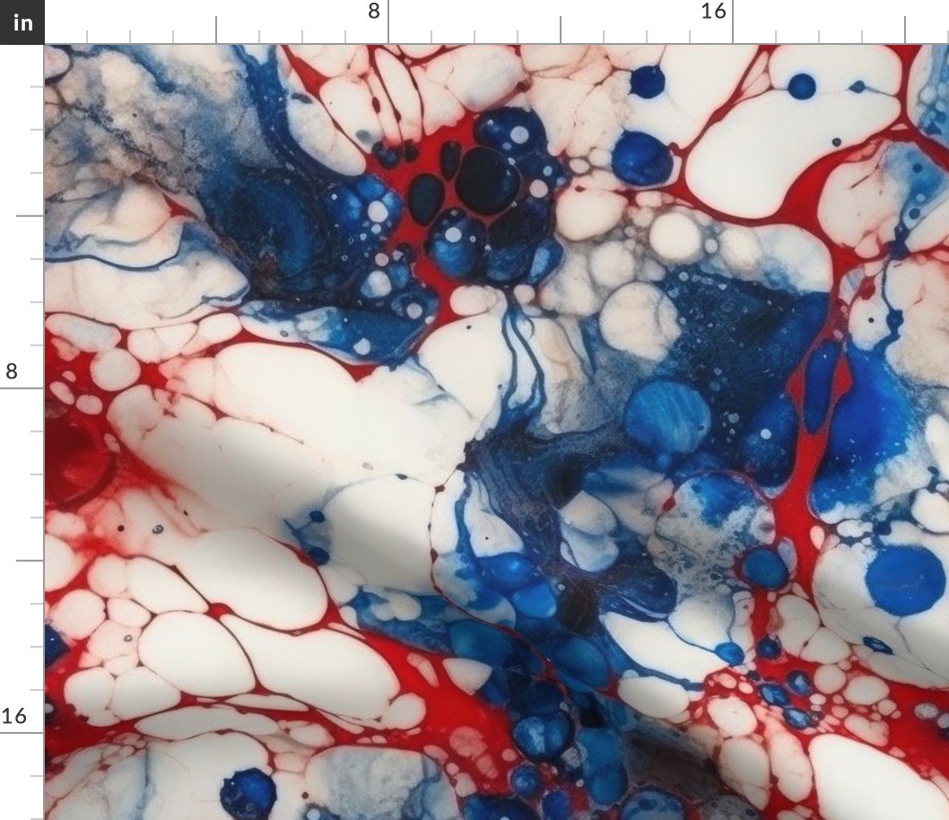 Red White and Blue Alcohol Ink  USA Patriotic  Flag Colors Alcohol Ink Fabric