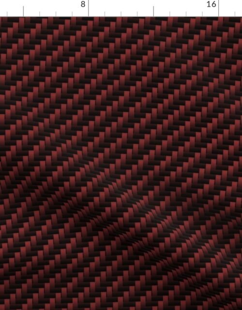 Red and Black Carbon Fiber Diagonal Fabric