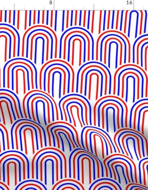 Red and White USA Jumbo Art Deco Arches in Arches Fabric