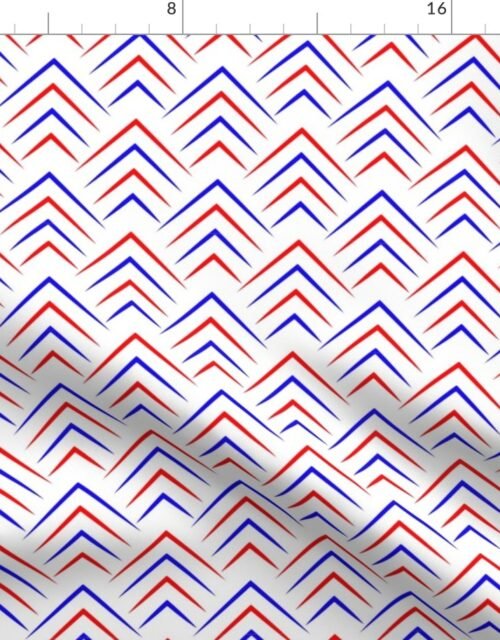 Red and White USA Jumbo Art Deco Chevrons Fabric