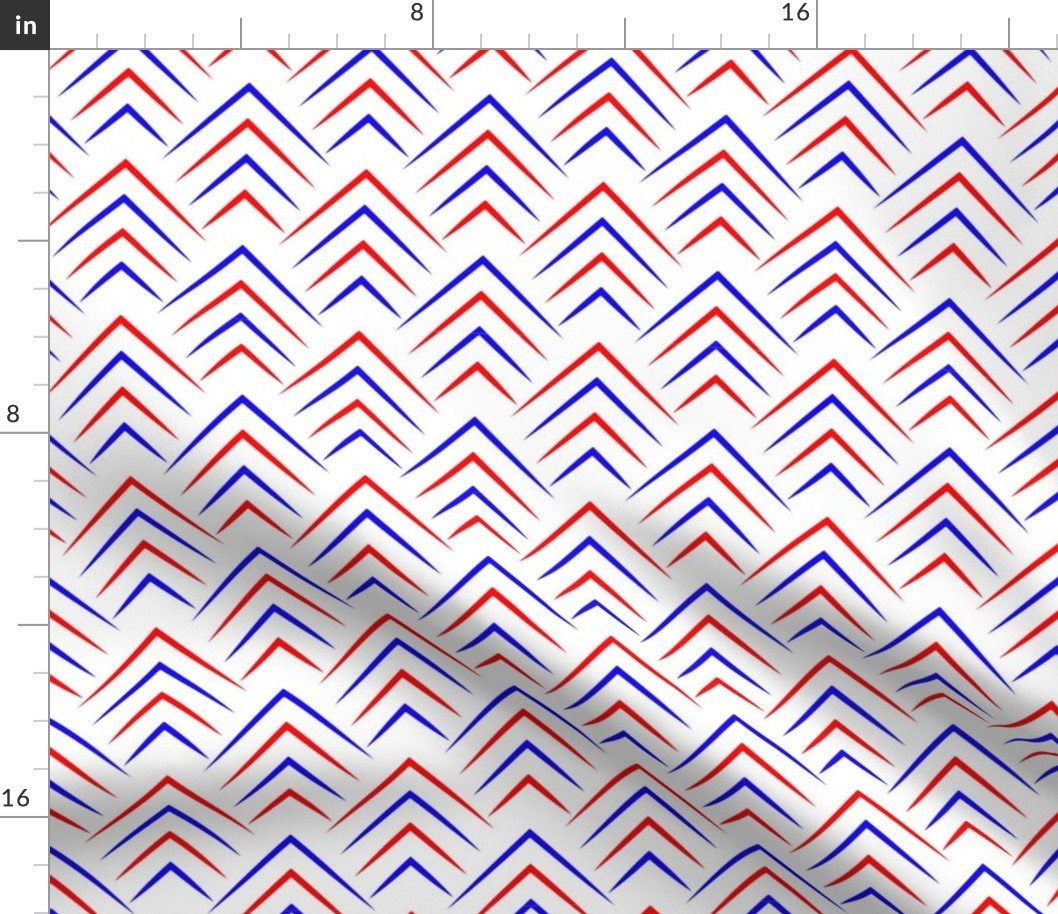 Red and White USA Jumbo Art Deco Chevrons Fabric Red and White USA Jumbo Art Deco Chevrons Fabric