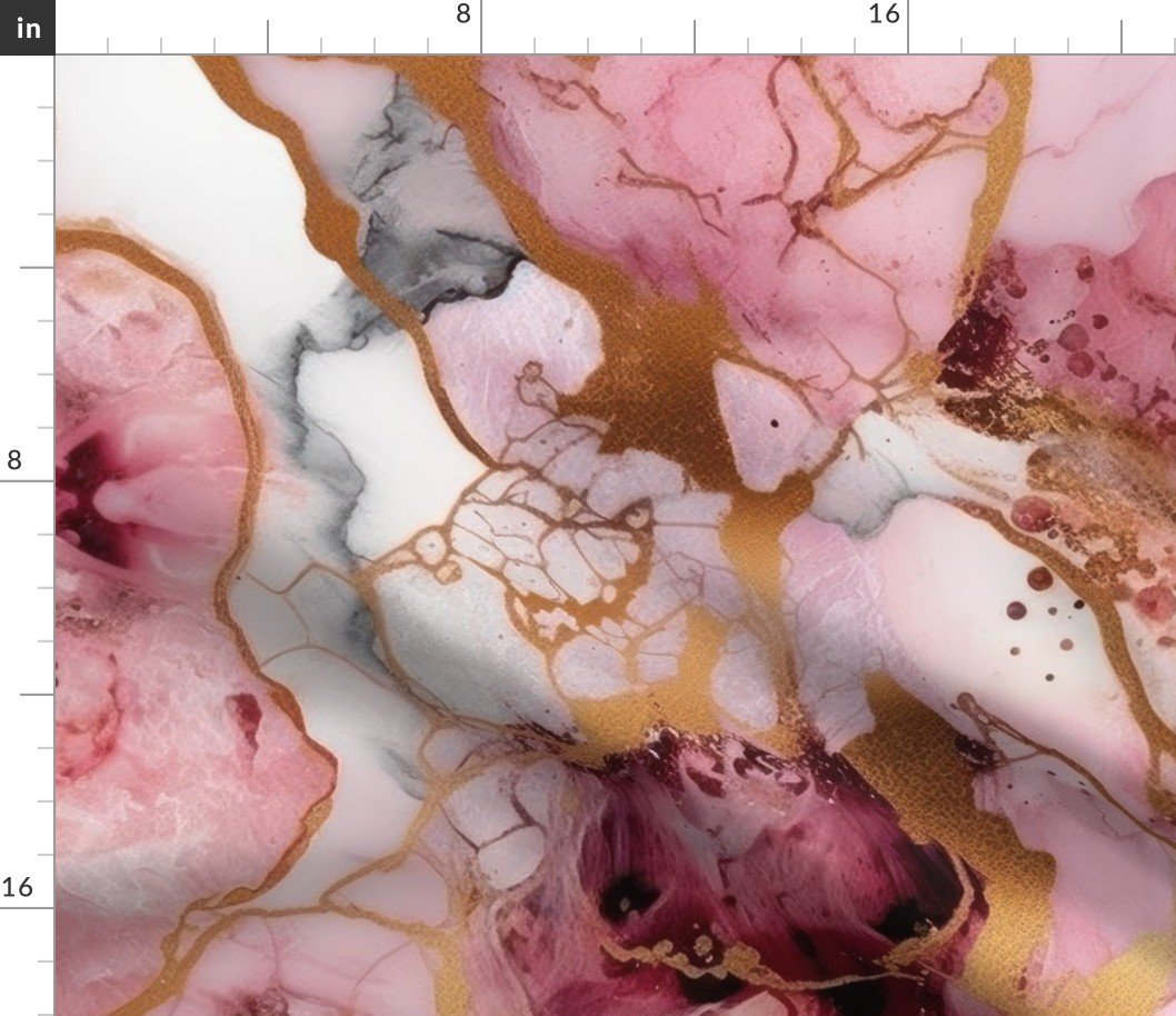 Rose Quartz and Gold Alcohol Ink 3 Fabric Rose Quartz and Gold Alcohol Ink 3 Fabric