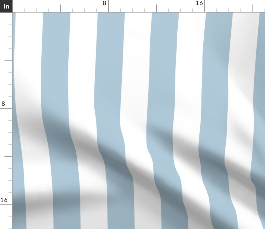 Sky Blue and White Vertical 2 inch French Provincial Cabana Stripe Fabric