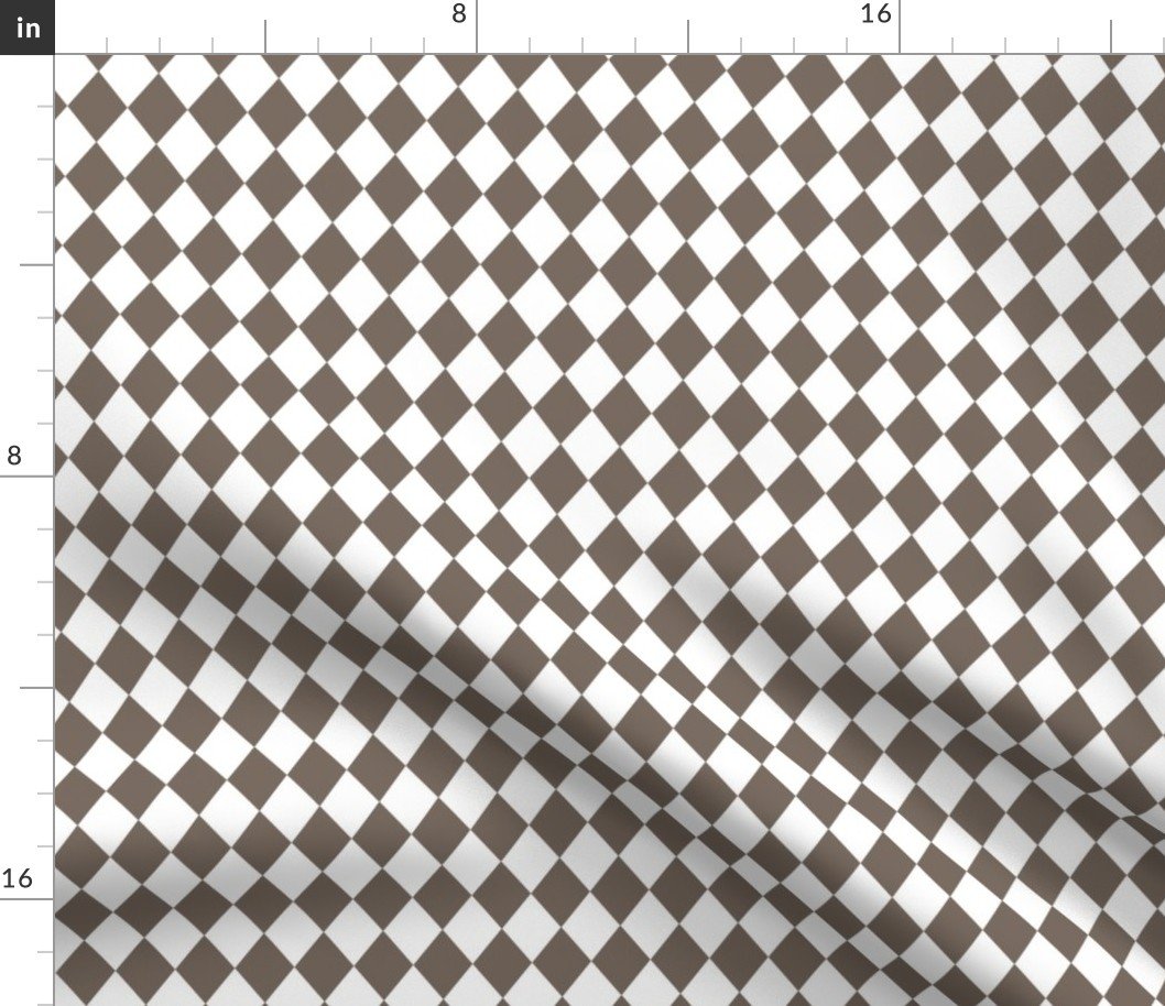 Small Bark and White Diamond Harlequin Check Pattern Fabric Small Bark and White Diamond Harlequin Check Pattern Fabric