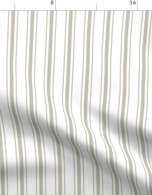 Small Beige on White French Provincial Mattress Ticking Fabric