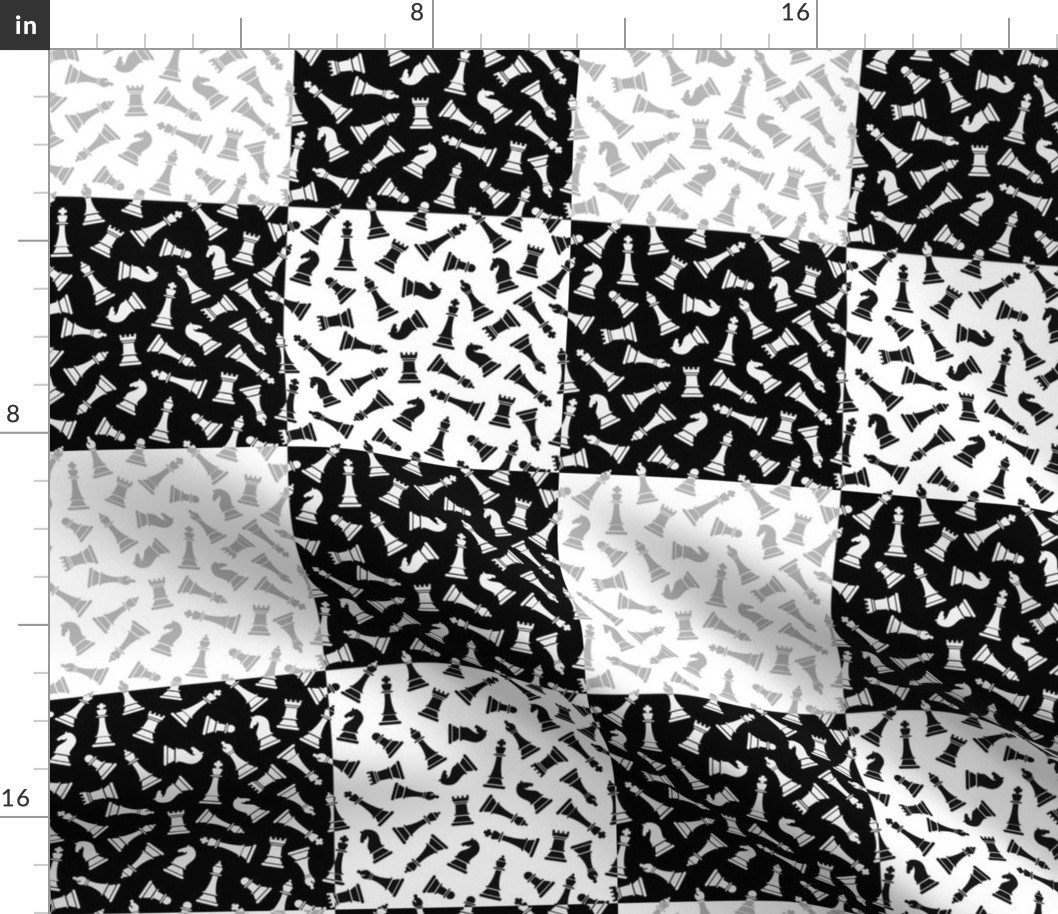 Small Black and White Gingham Chess Check Fabric Small Black and White Gingham Chess Check Fabric