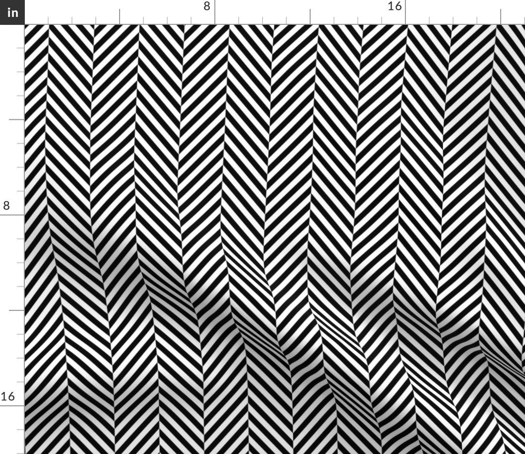 Small Black and White Herringbone Pattern Fabric Small Black and White Herringbone Pattern Fabric