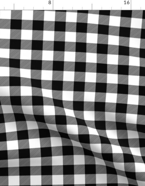 Small Black and White Rustic Cowboy Cabin Buffalo Check Plaid 1 inch Fabric