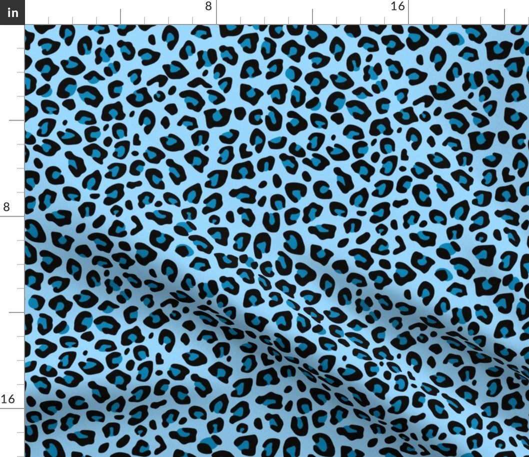 Small Blue Leopard Print Fabric Small Blue Leopard Print Fabric