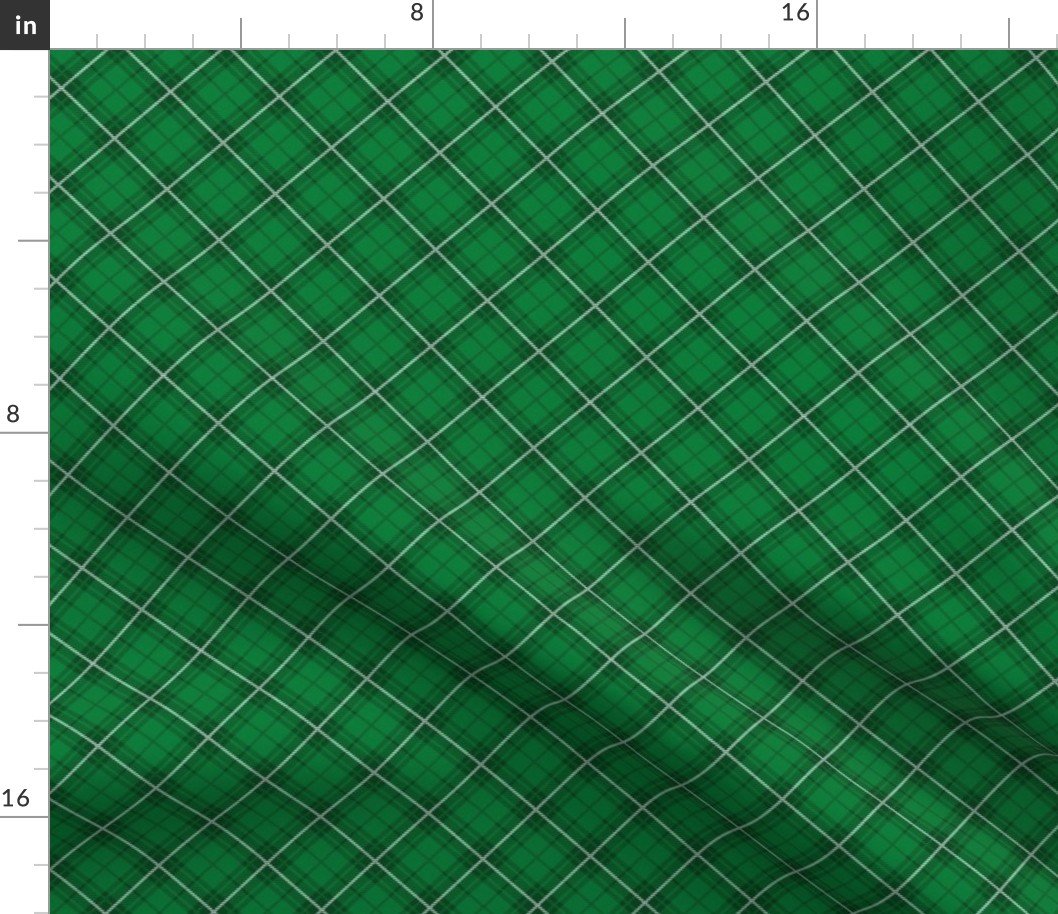 Small Bright Green and White St Patricks Day Irish Tartan Check Fabric