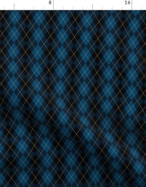 Small Dark Blue Argyle Diamond Check Fabric