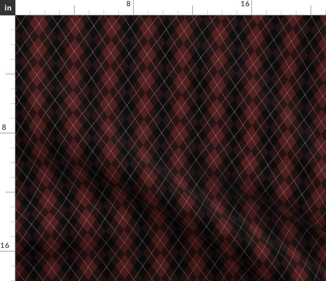 Small Dark Chocolate Argyle Diamond Check Fabric Small Dark Chocolate Argyle Diamond Check Fabric